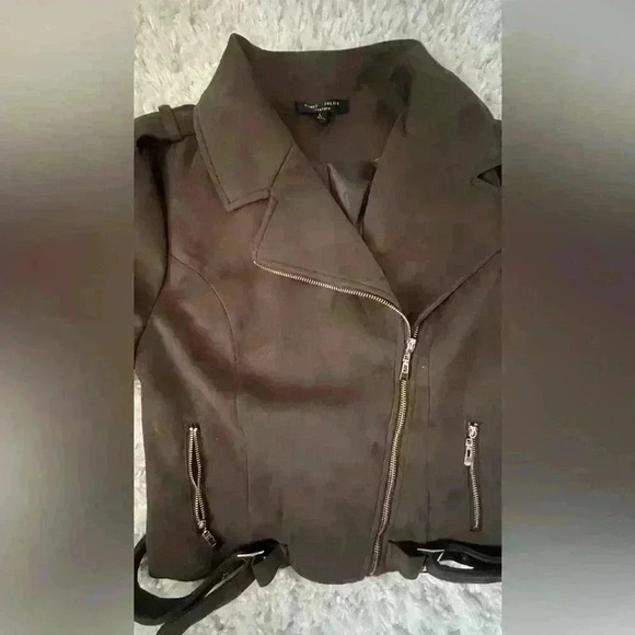 Romeo & Juliet couture faux suede chestnut women’s jacket. - Picture 2 of 16